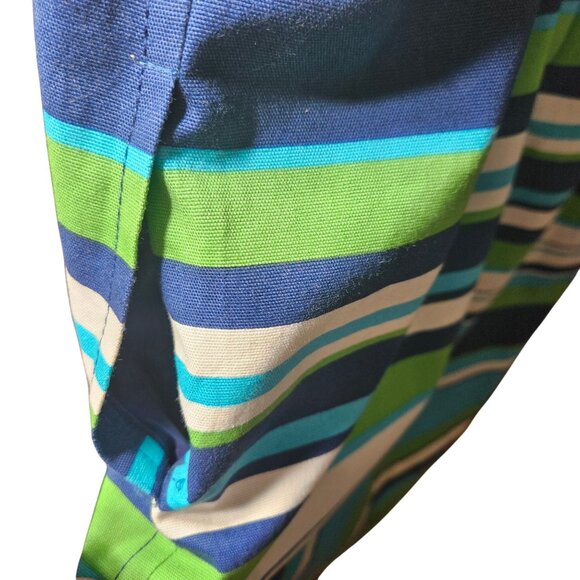 Talbots Womens Striped Sleeveless Sheath Dress Size 12 V-Neck With Back Zipper C - Picture 7 of 8